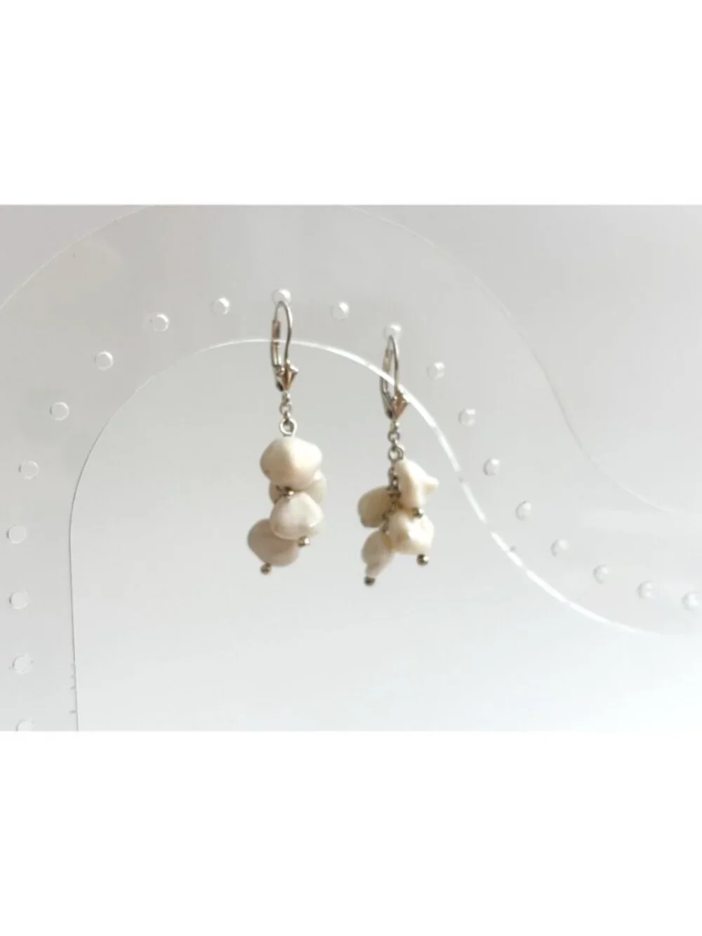 Freshwater Pearl Accented Vintage Sterling Silver 925 Drop Earrings
